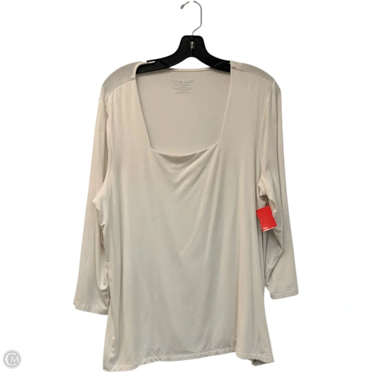 Top Long Sleeve By Chicos In White, Size: Xl