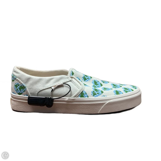 Shoes Flats By Vans In Blue & Cream, Size: 7