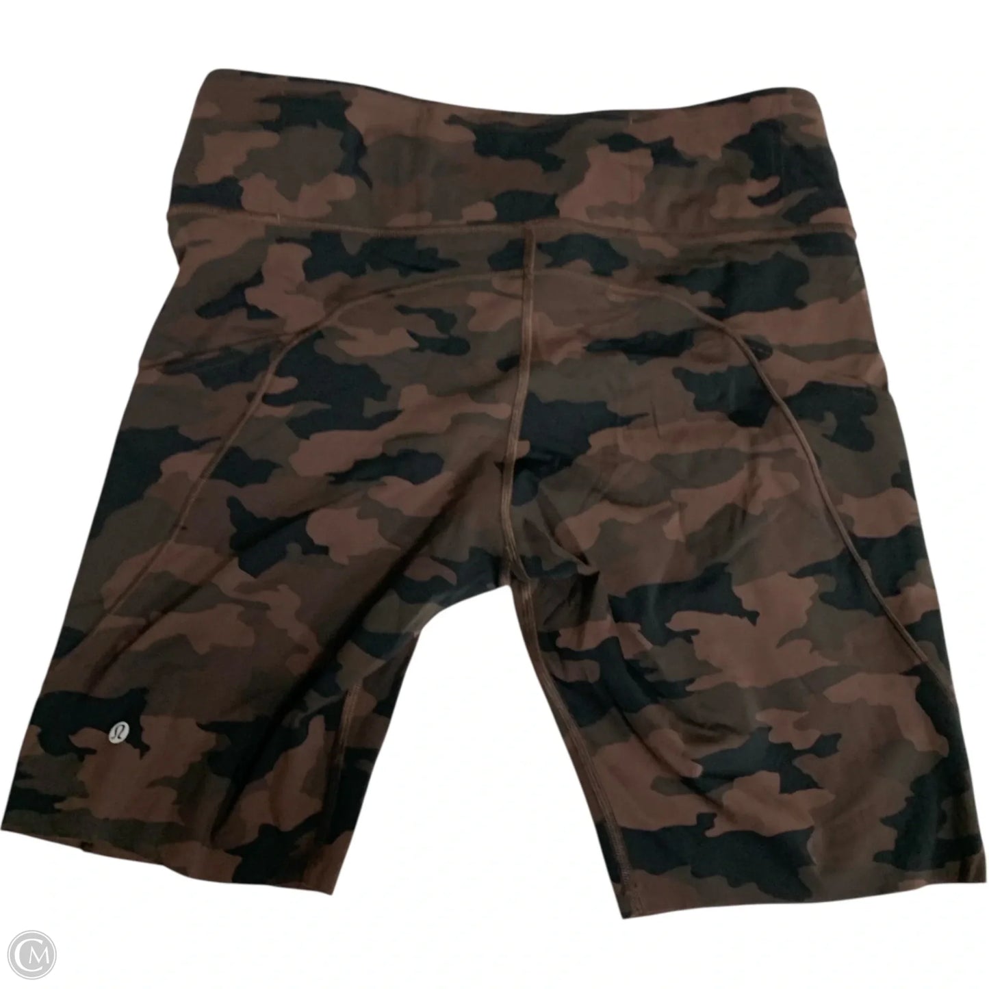 Athletic Shorts By Lululemon In Black & Brown, Size: L