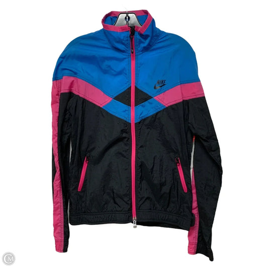 Jacket Windbreaker By Nike Apparel In Blue & Pink, Size: L