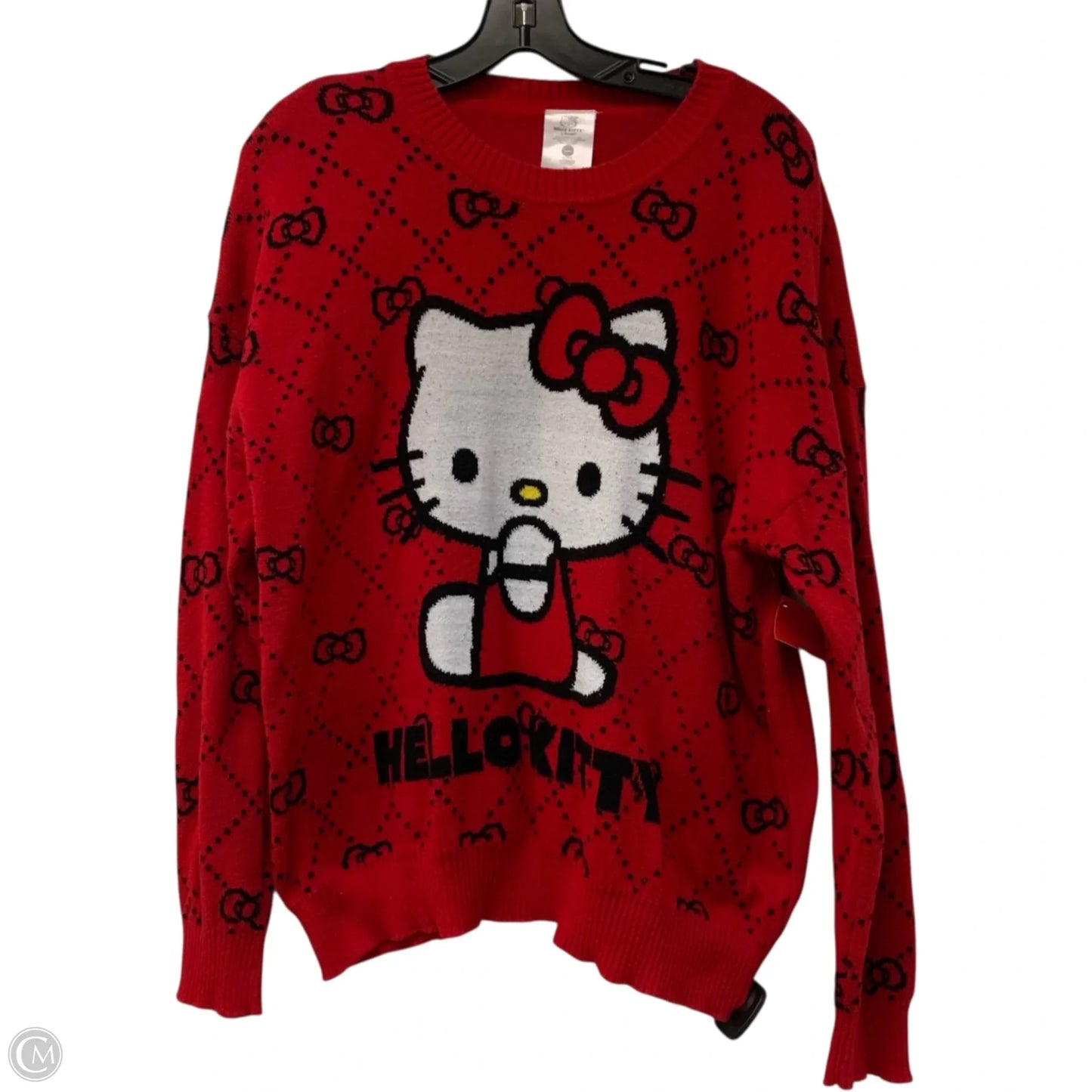 Sweater By Hybrid Apparel In Red & White, Size: Xl