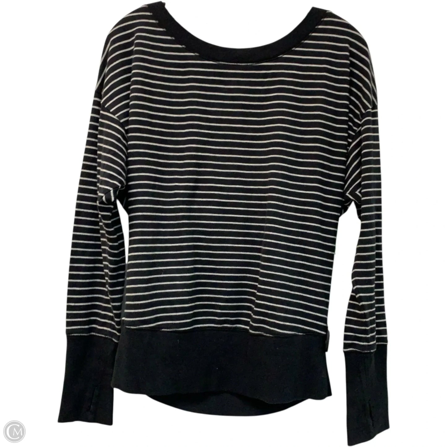 Athletic Top Long Sleeve Crewneck By Victorias Secret In Striped Pattern, Size: S