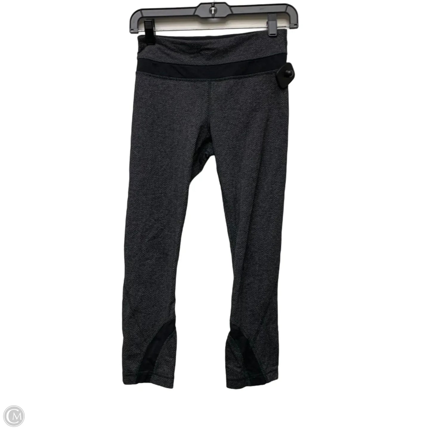 Athletic Leggings Capris By Lululemon In Black & Grey, Size: S