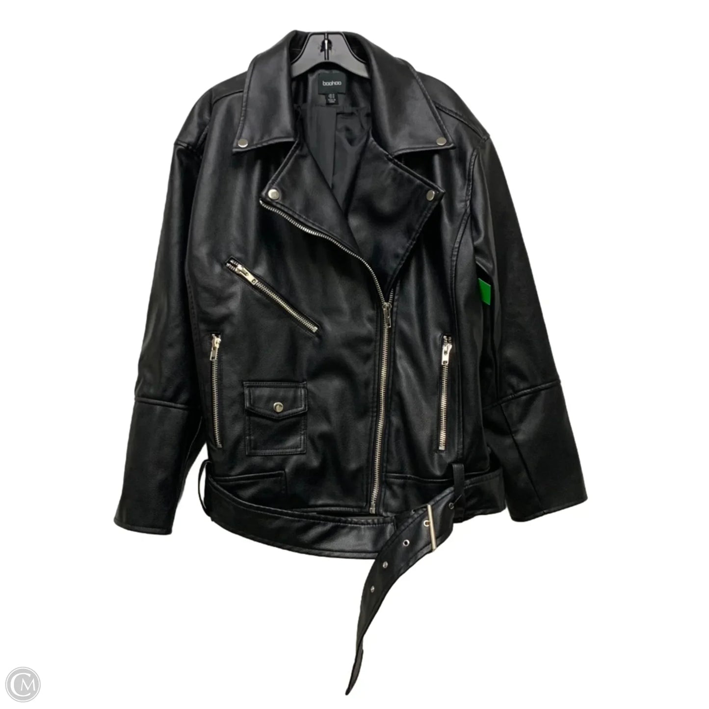 Jacket Moto By Boohoo Boutique In Black, Size: M