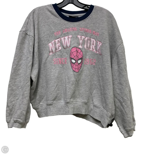 Sweatshirt Crewneck By Marvel In Grey, Size: M