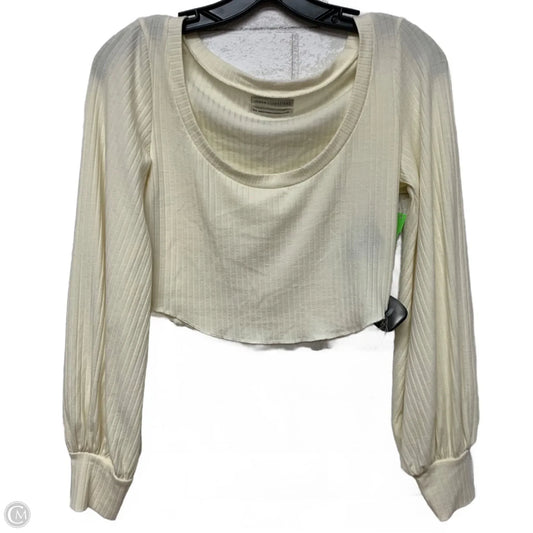 Top Long Sleeve By Urban Outfitters In Cream, Size: M