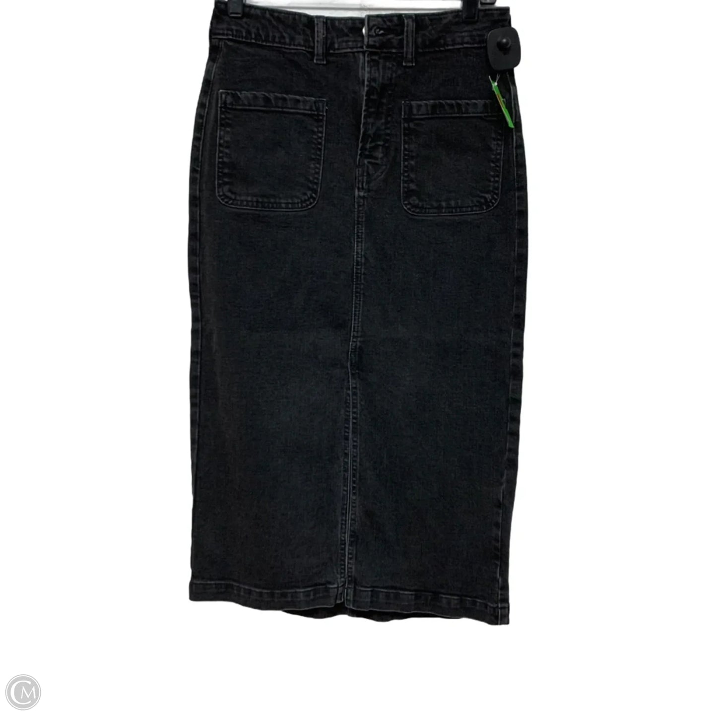 Skirt Midi By Gap In Black Denim, Size: Xxs