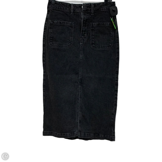 Skirt Midi By Gap In Black Denim, Size: Xxs