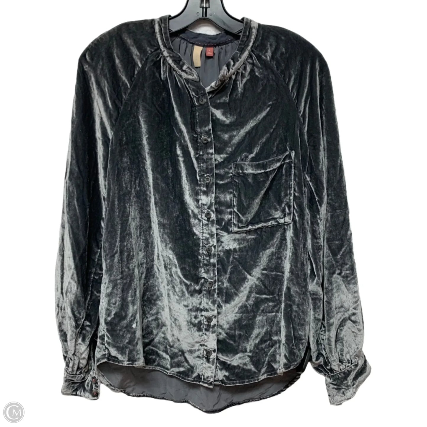 Top Long Sleeve By Pilcro In Grey, Size: S