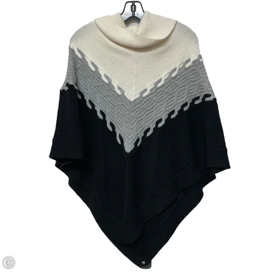 Poncho By Talbots In Black & White, Size: Xs
