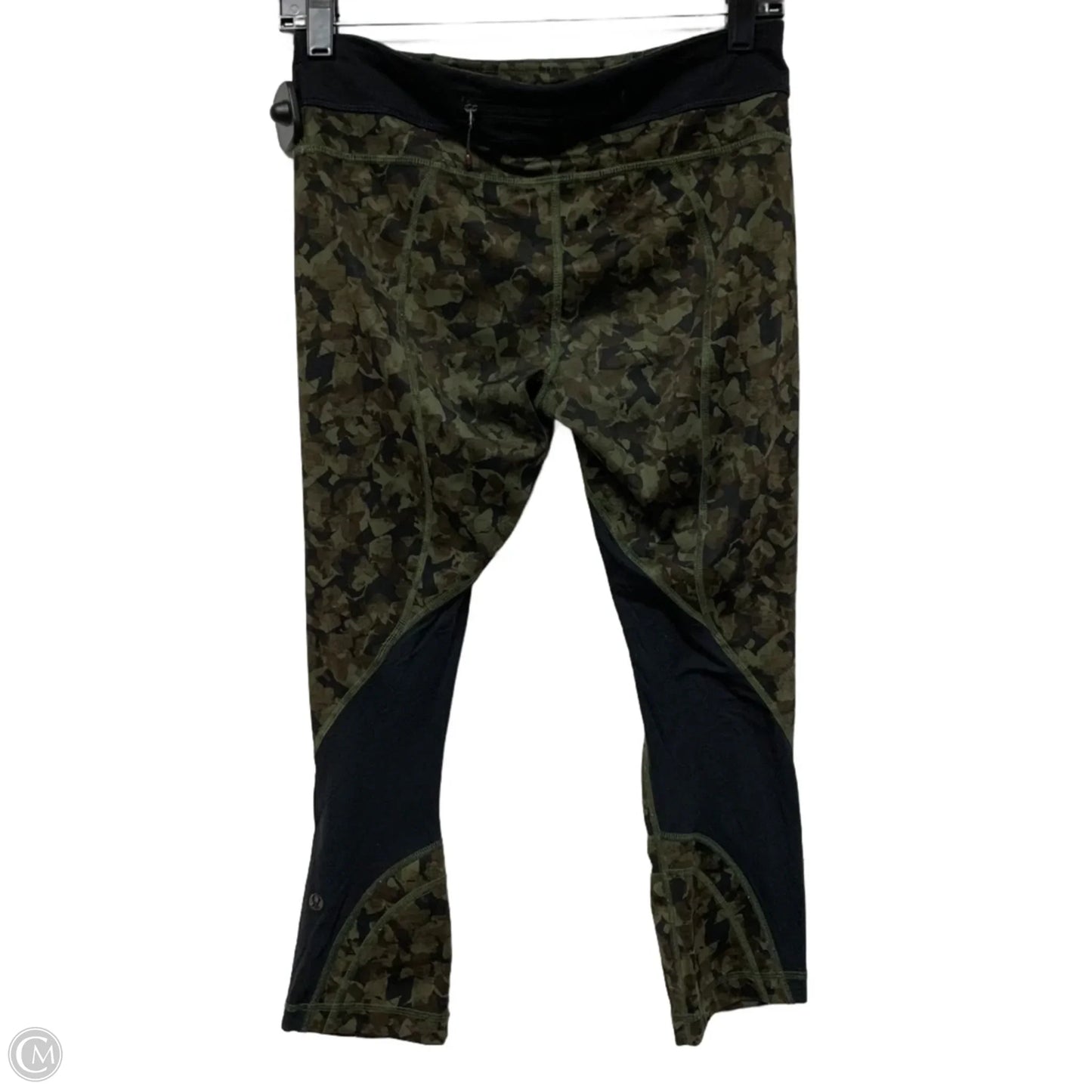 Athletic Leggings By Lululemon In Black & Green, Size: S