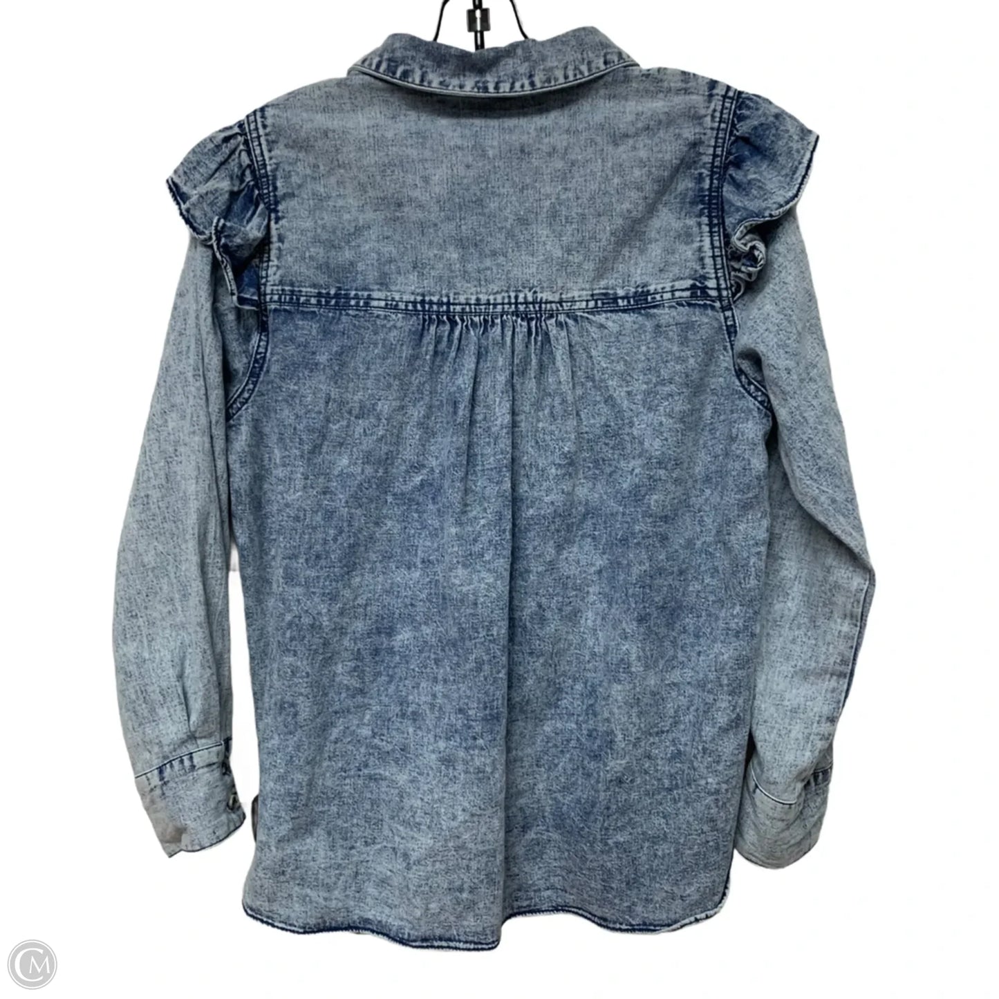 Top Long Sleeve By Free People In Blue Denim, Size: M