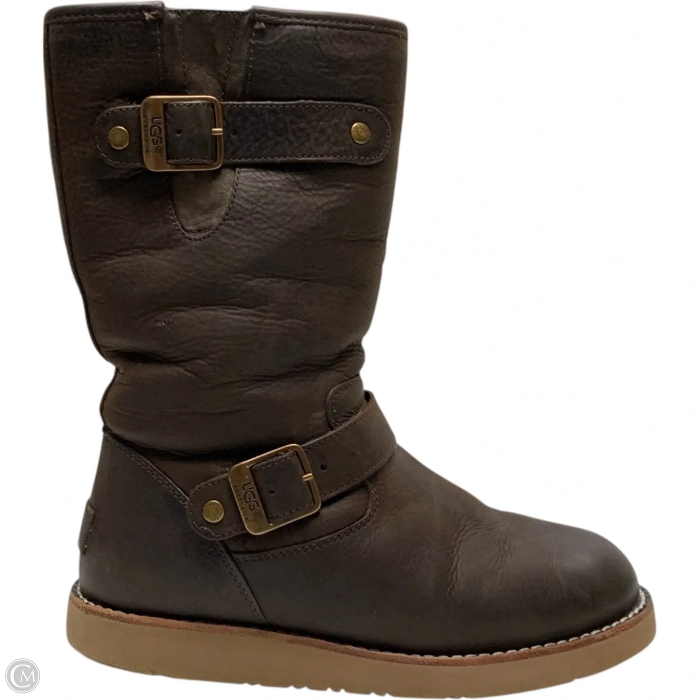 Boots Designer By Ugg In Brown, Size: 7