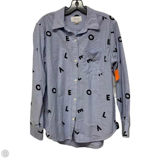 Top Long Sleeve By Current/elliott In Black & Blue, Size: S