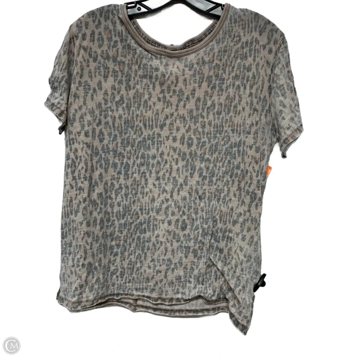 Top Short Sleeve By Free People In Animal Print, Size: S