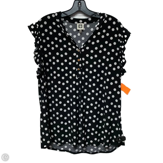 Top Sleeveless By Anne Klein In Black & White, Size: Xl