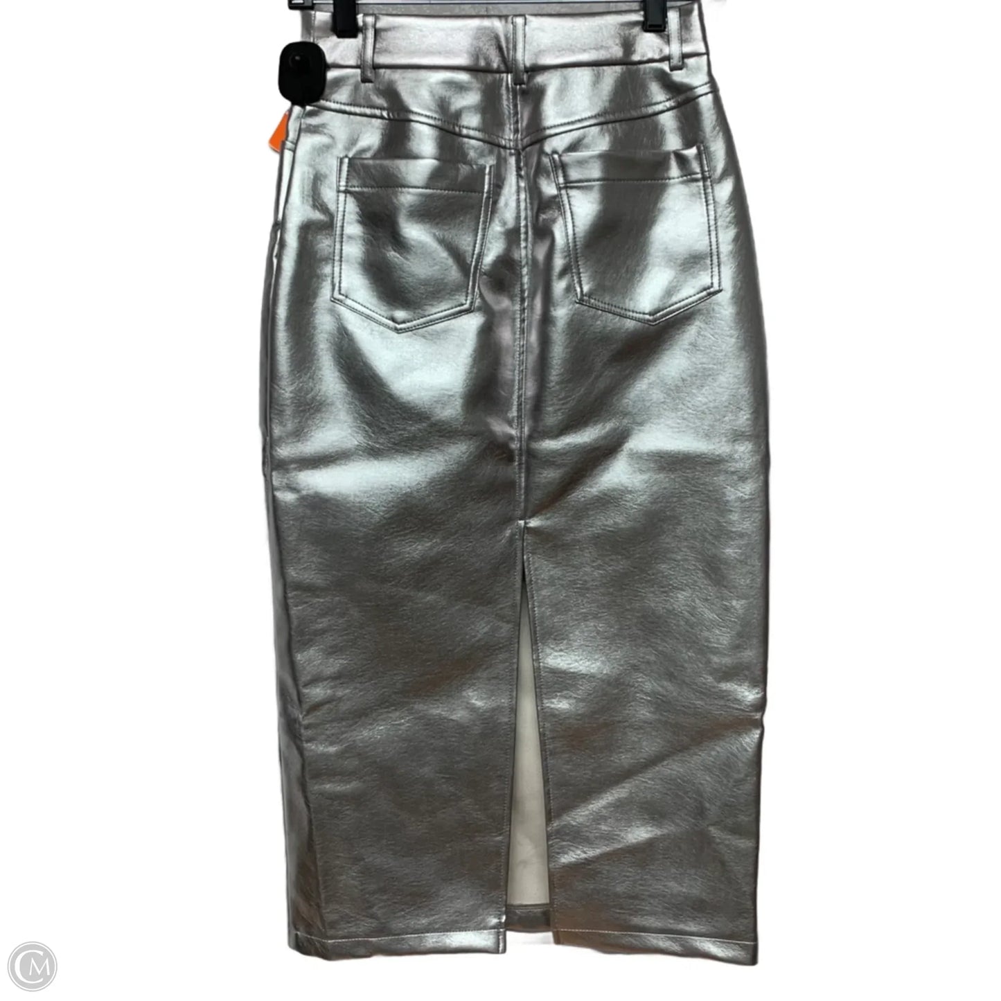 Skirt Midi By 7 For All Mankind In Silver, Size: Xs