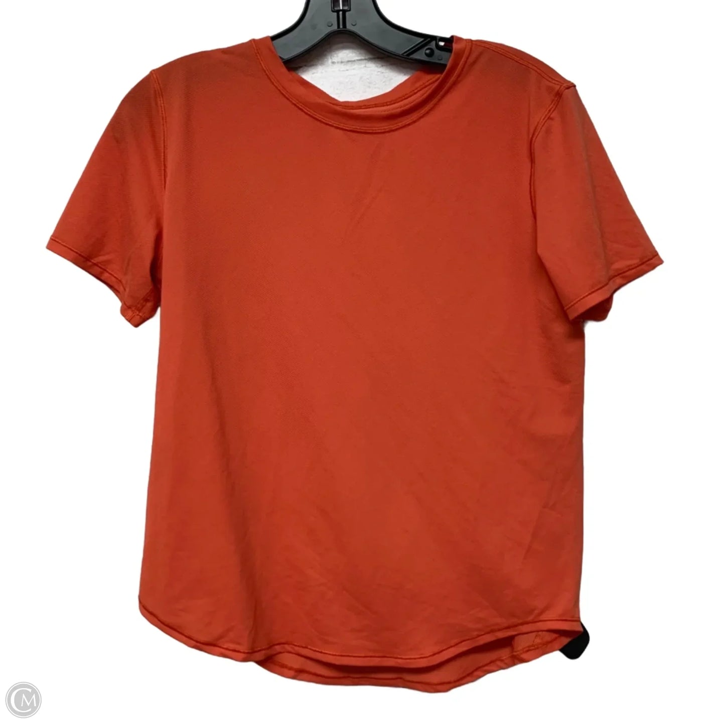 Athletic Top Short Sleeve By Lululemon In Orange, Size: S