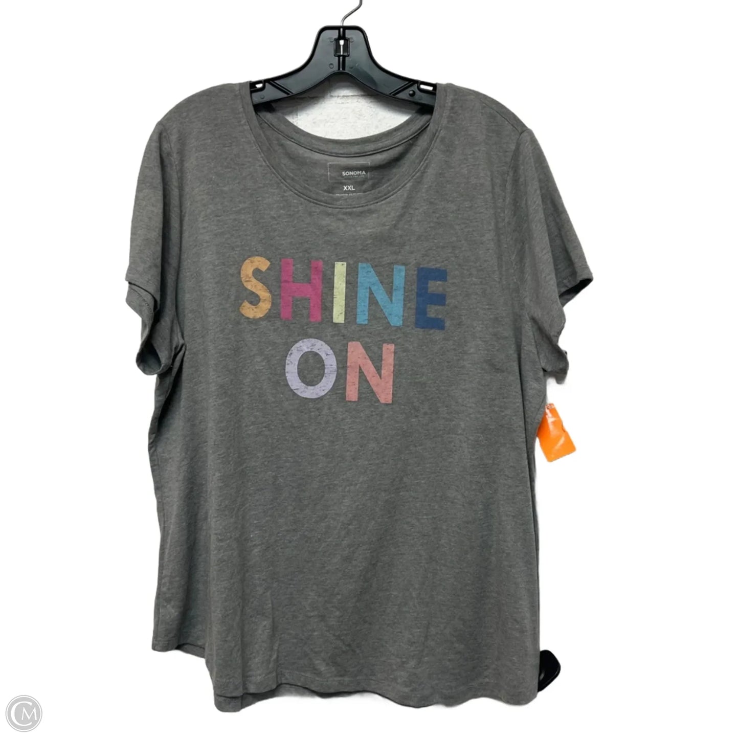 Top Short Sleeve By Sonoma In Grey, Size: 1x