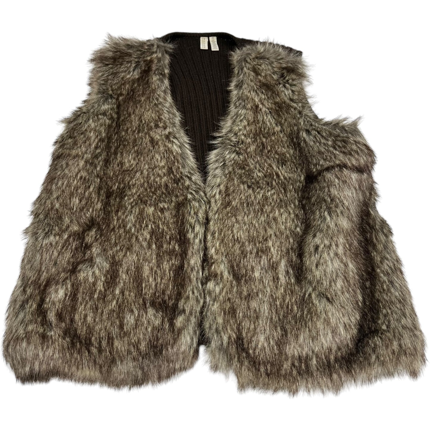 Vest Faux Fur & Sherpa By Madison In Brown, Size: Xl