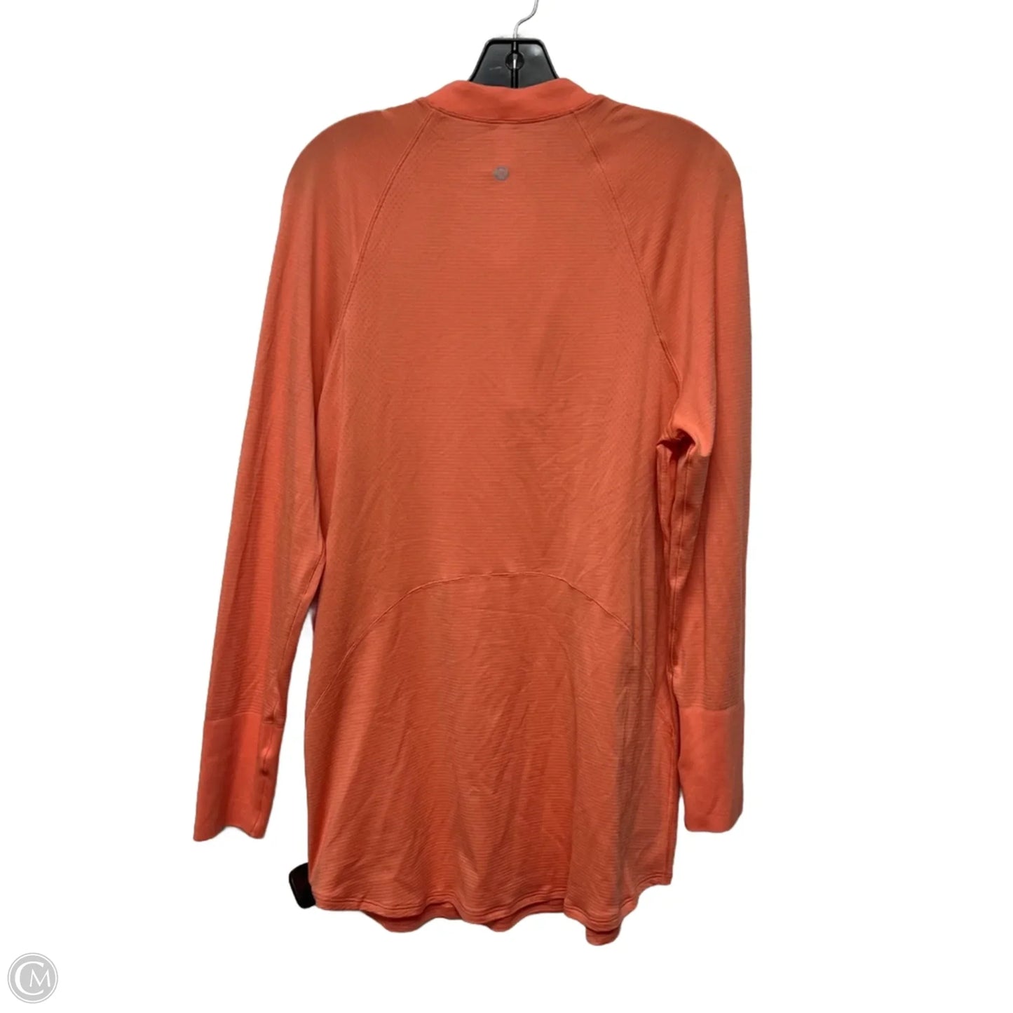 Athletic Top Long Sleeve Collar By Lululemon In Orange, Size: M