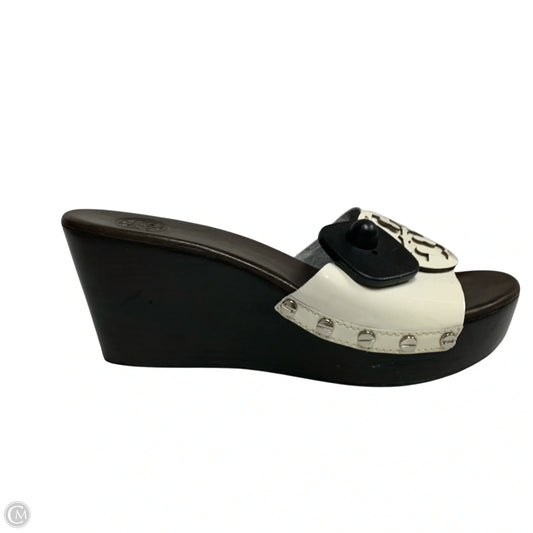 Sandals Designer By Tory Burch In Brown & White, Size: 8