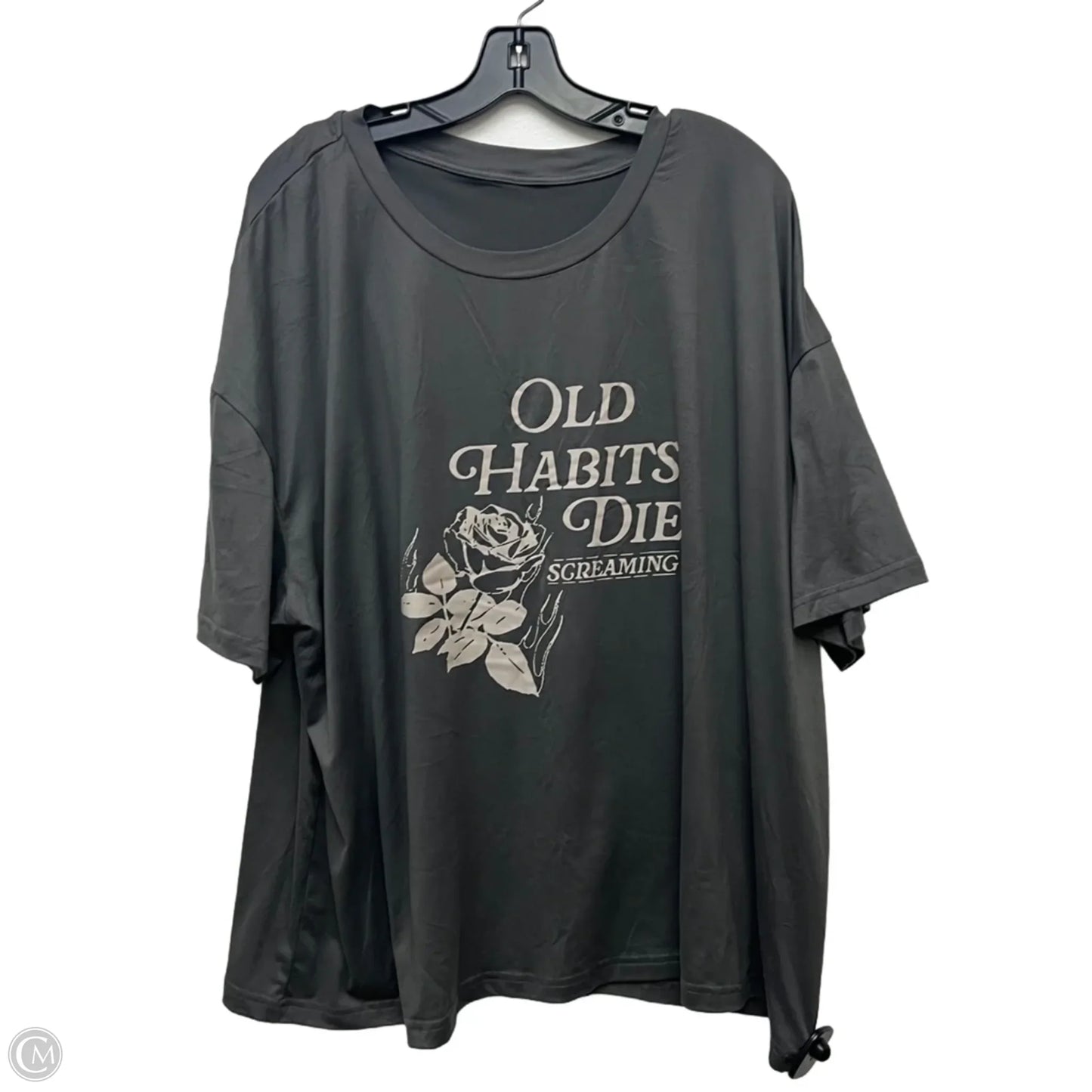 Top Short Sleeve By Shein In Grey, Size: 3x