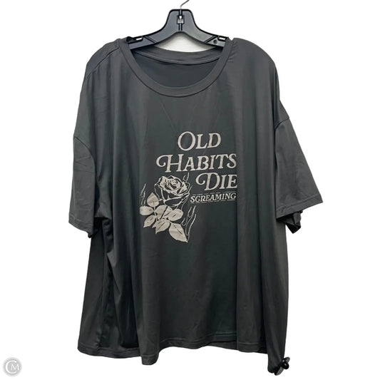 Top Short Sleeve By Shein In Grey, Size: 3x