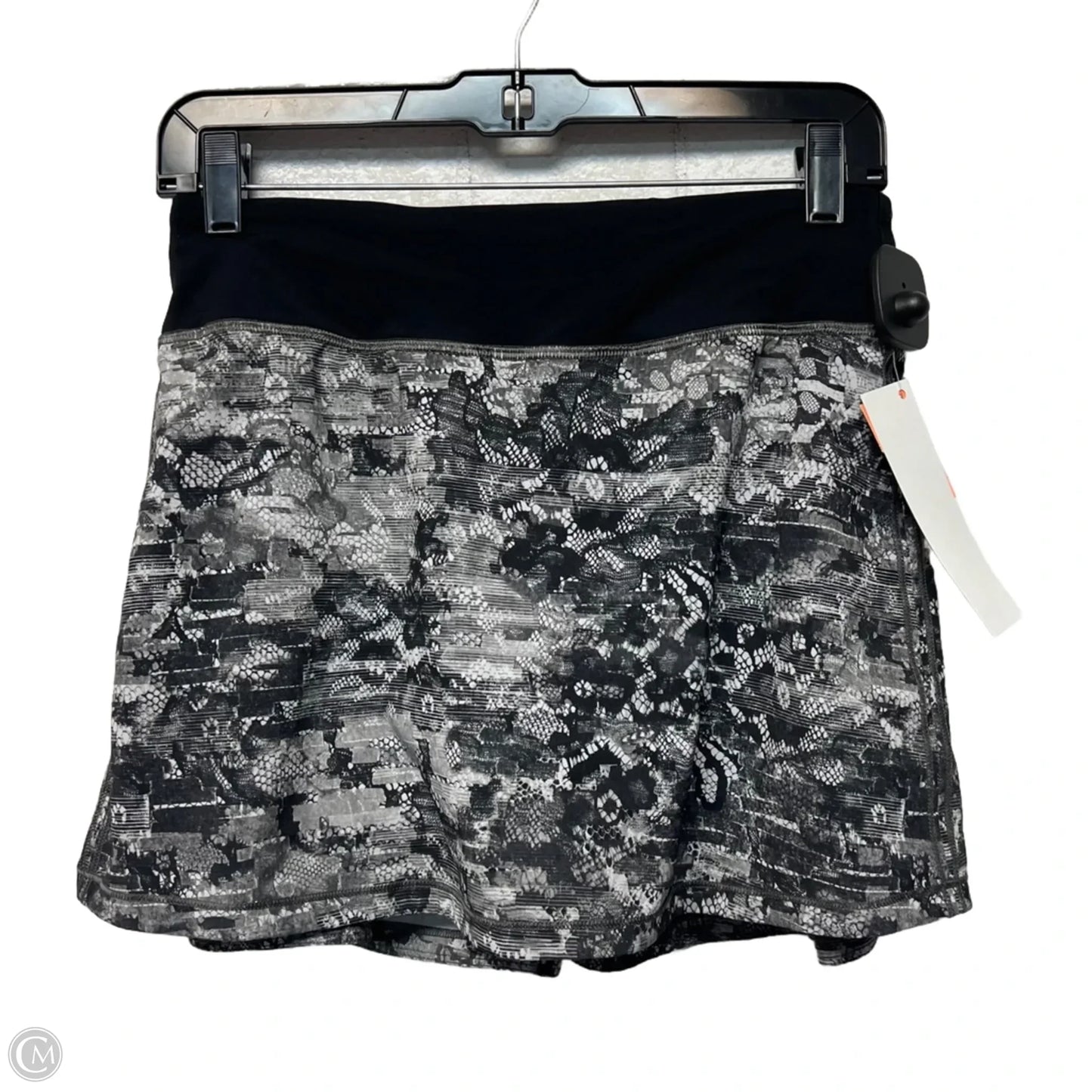 Athletic Skort By Lululemon In Black & Grey, Size: M