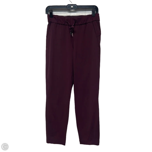 Athletic Pants By Lululemon In Maroon, Size: S
