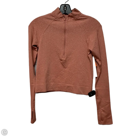 Athletic Top Long Sleeve Collar By Lululemon In Orange, Size: S