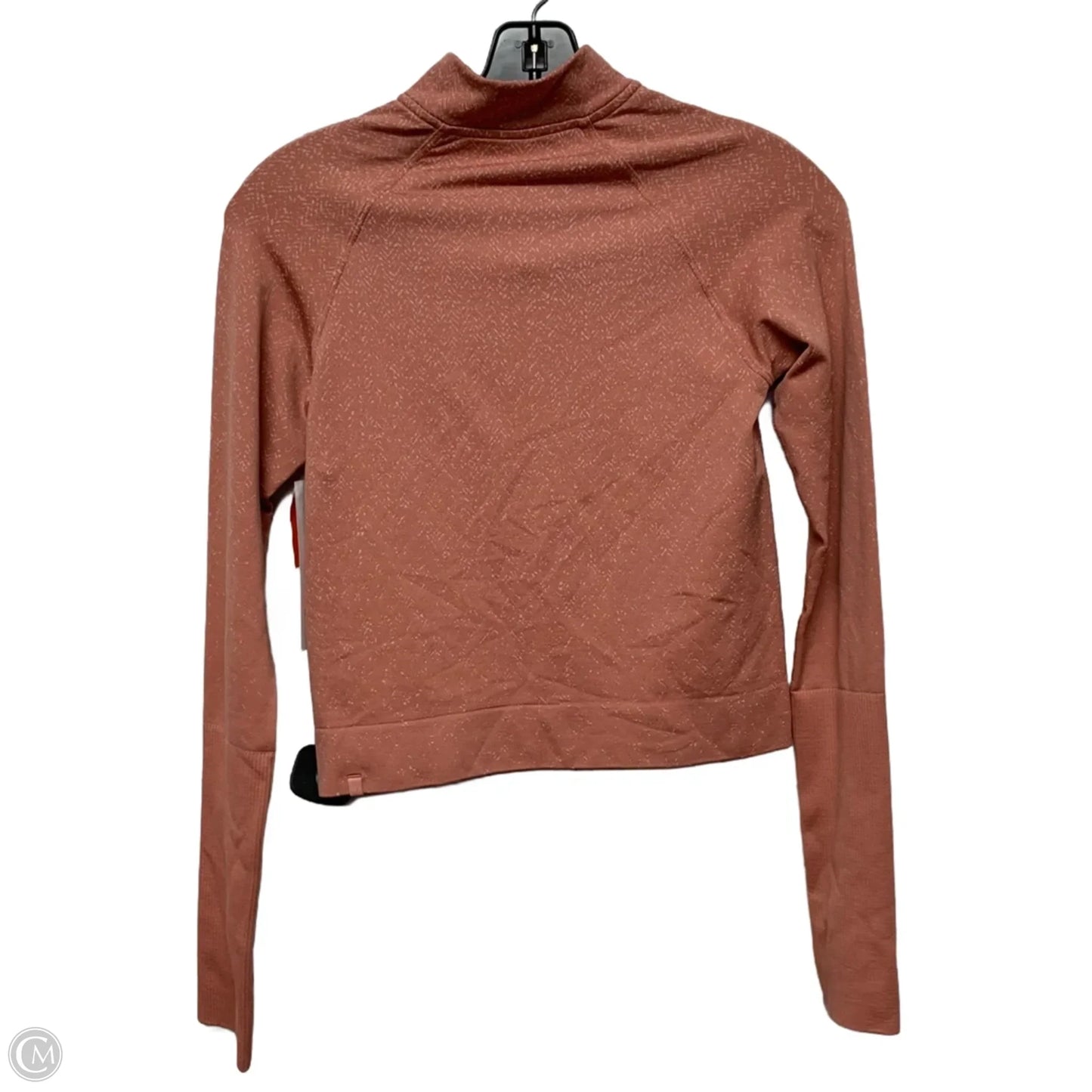 Athletic Top Long Sleeve Collar By Lululemon In Orange, Size: S