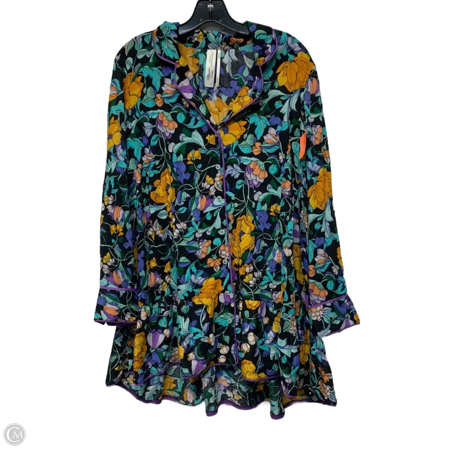 Dress Casual Short By Anthropologie In Black & Blue, Size: S