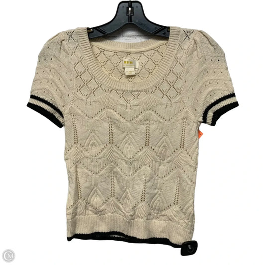 Sweater Short Sleeve By Maeve In Cream, Size: Xxs