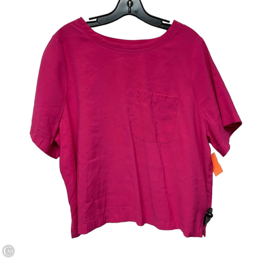 Top Short Sleeve By Good American In Pink, Size: S
