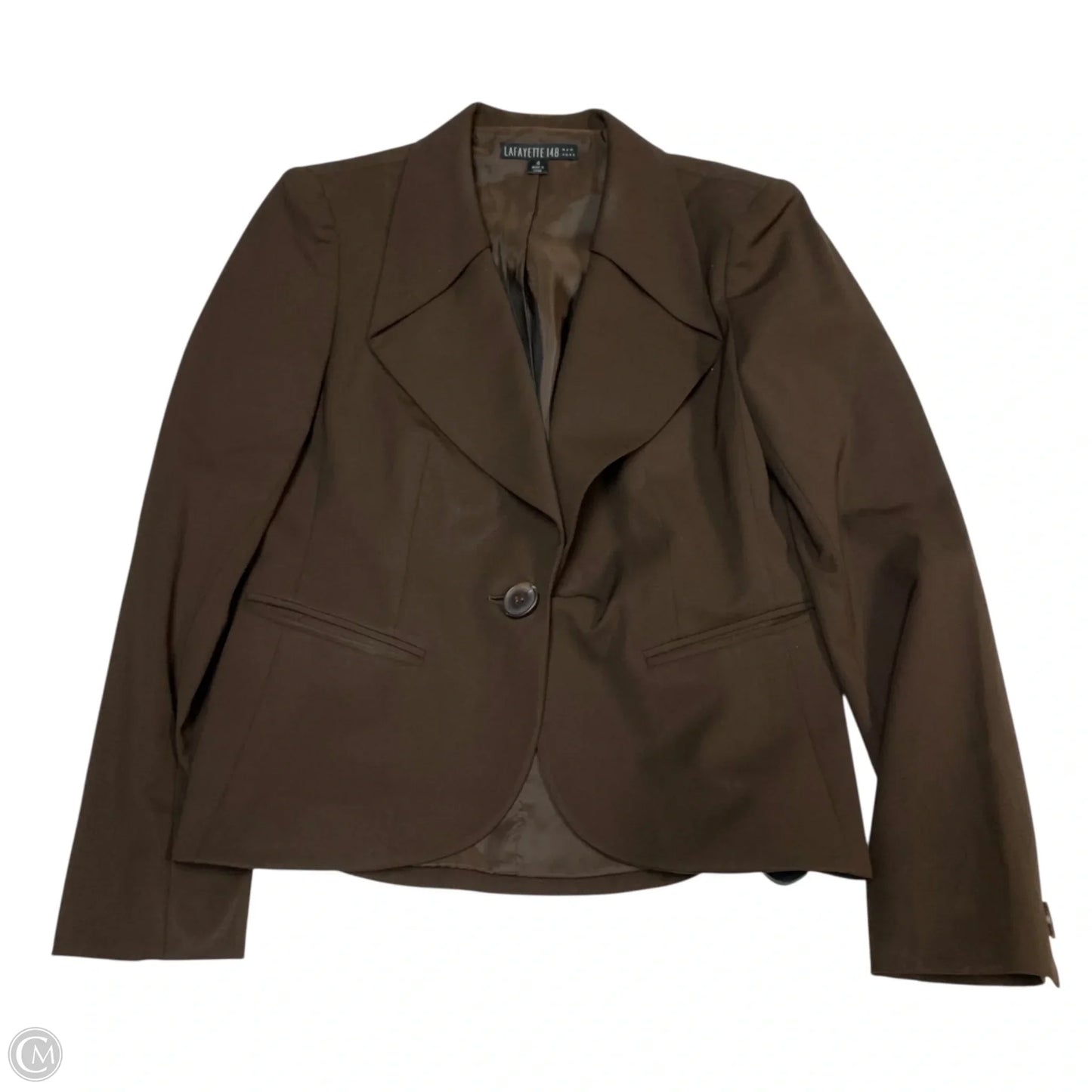 Blazer Designer By Lafayette 148 In Brown, Size: S
