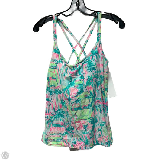 Tank Top Designer By Lilly Pulitzer In Green & Pink, Size: M