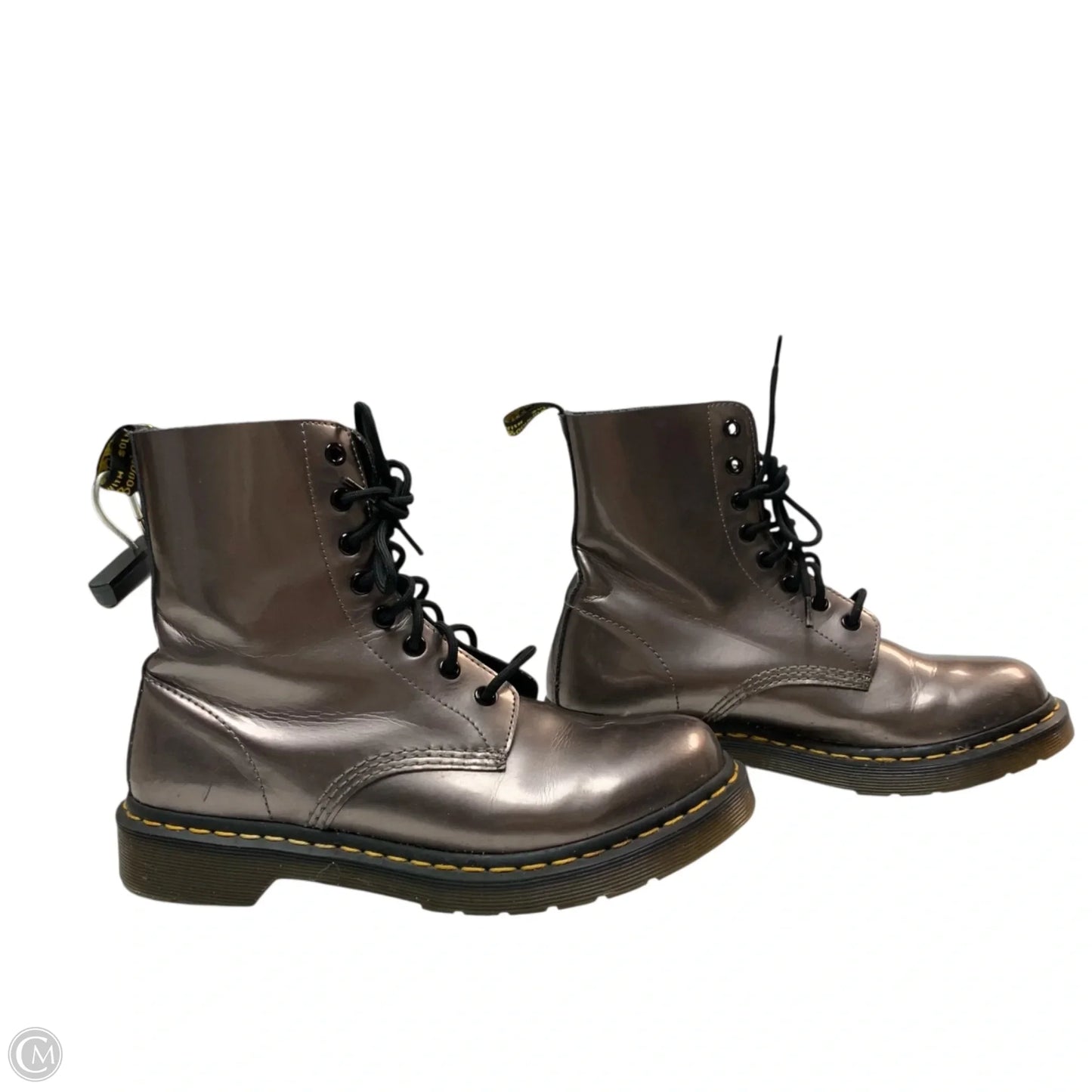 Boots Designer By Dr Martens In Silver, Size: 9
