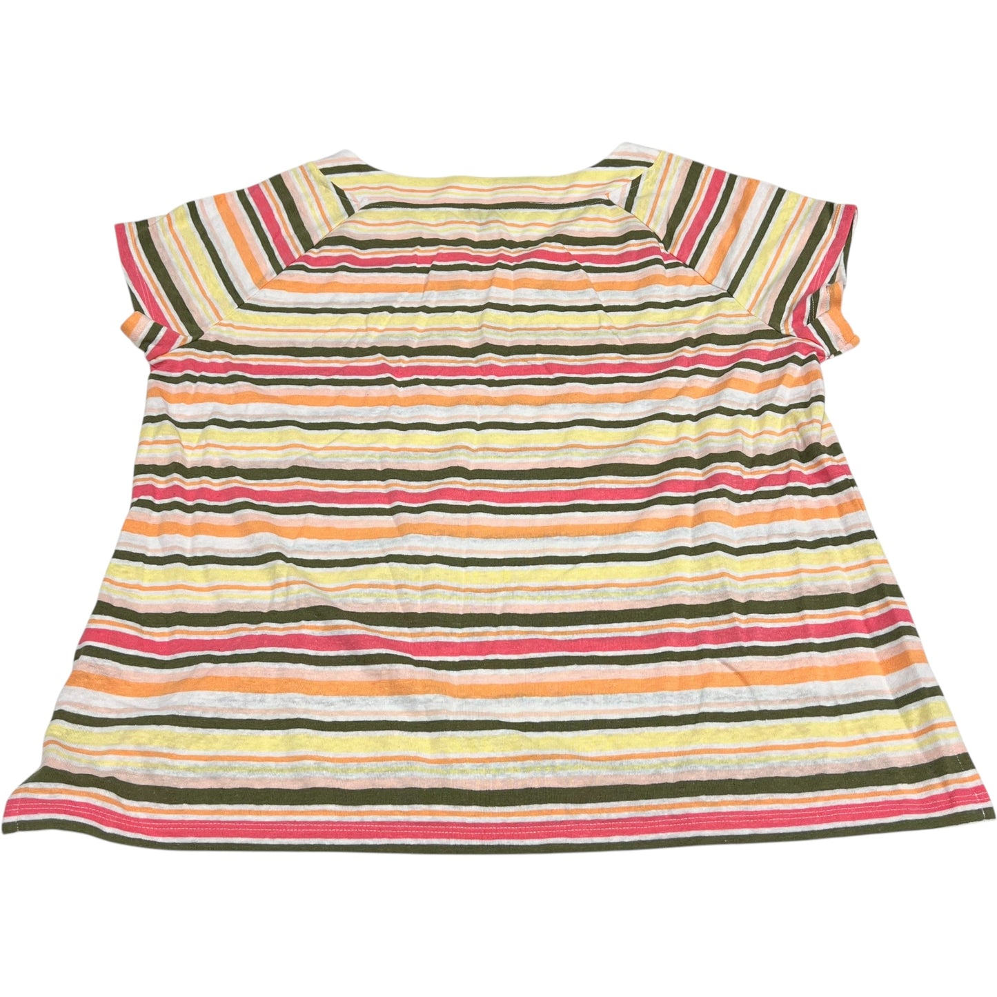 Top Short Sleeve By Talbots In Striped Pattern, Size: 1x