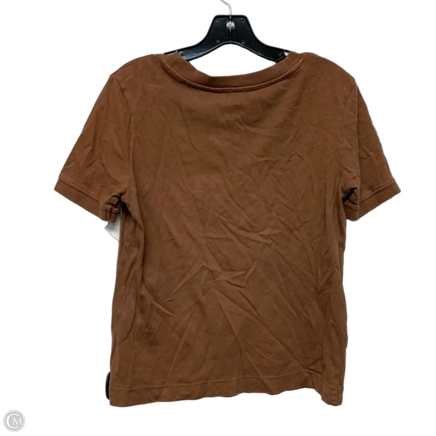 Top Short Sleeve Basic By Zara In Brown, Size: M