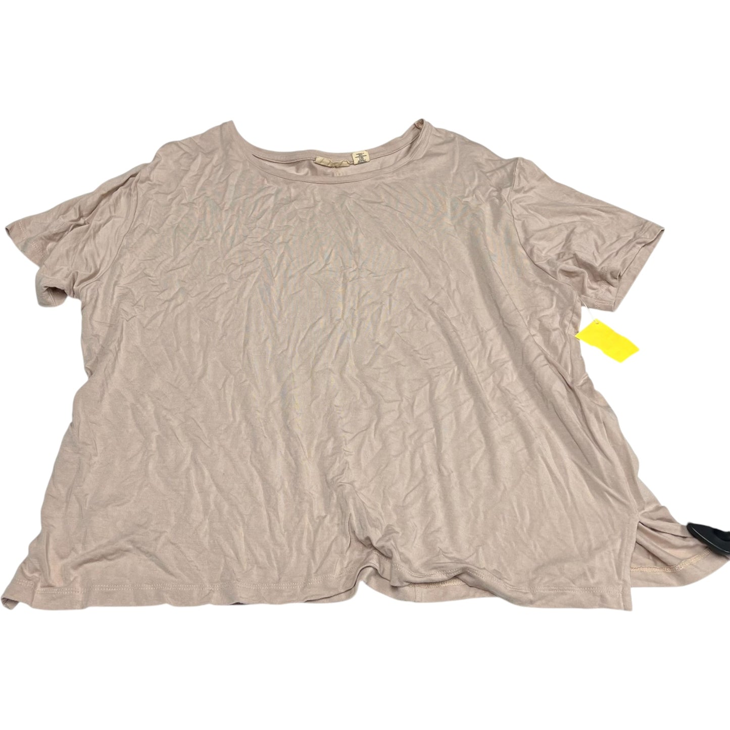 Top Short Sleeve By Christian Siriano In Beige, Size: 1x