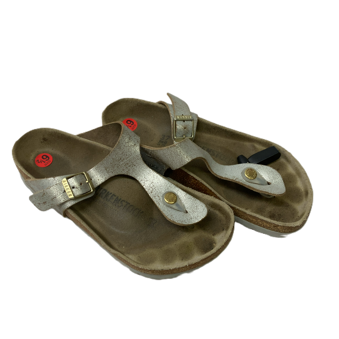 Silver  Sandals Flats By Birkenstock  Size: 6.5