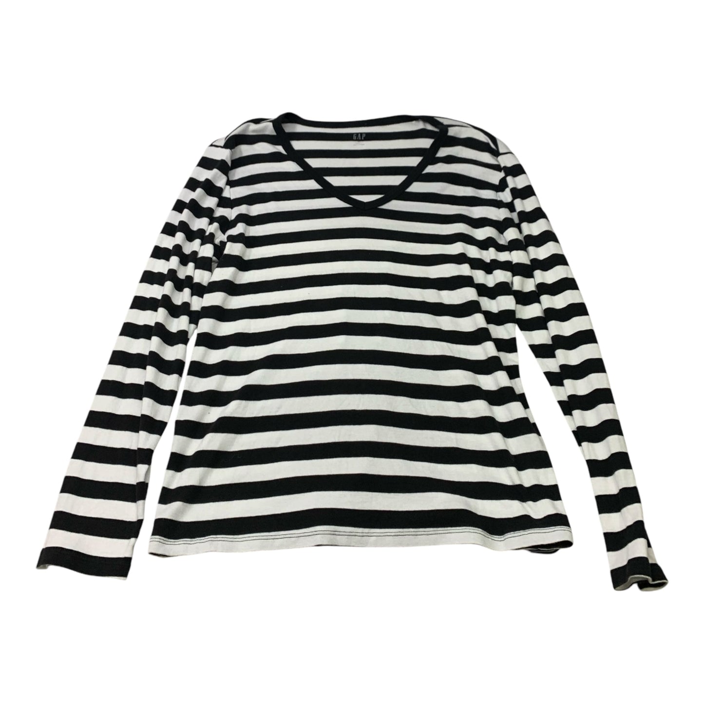 Top Long Sleeve By Gap In Black & White, Size: 1x