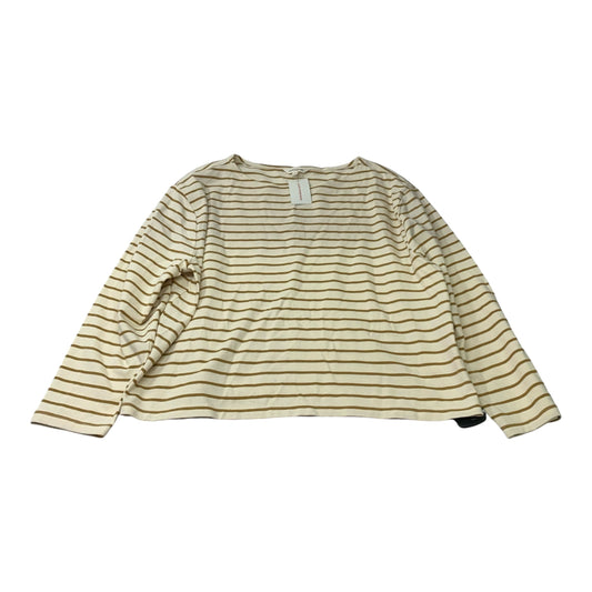 Top Long Sleeve By Lucky Brand In Cream & Yellow, Size: Xl