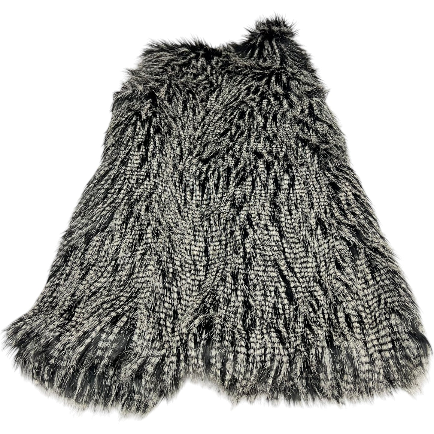 Vest Faux Fur & Sherpa By Live A Little In Black & Cream, Size: S