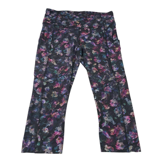 Capris Designer By Lululemon In Black & Purple, Size: M