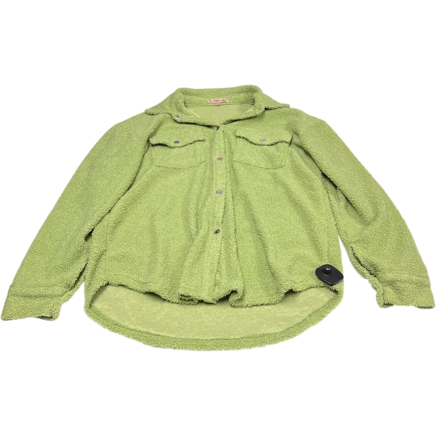 Jacket Shirt By Bailey Rose In Green, Size: M