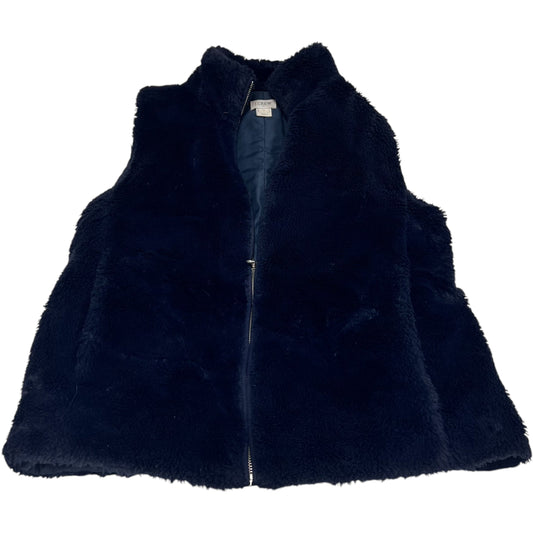 Vest Faux Fur & Sherpa By J. Crew In Navy, Size: S