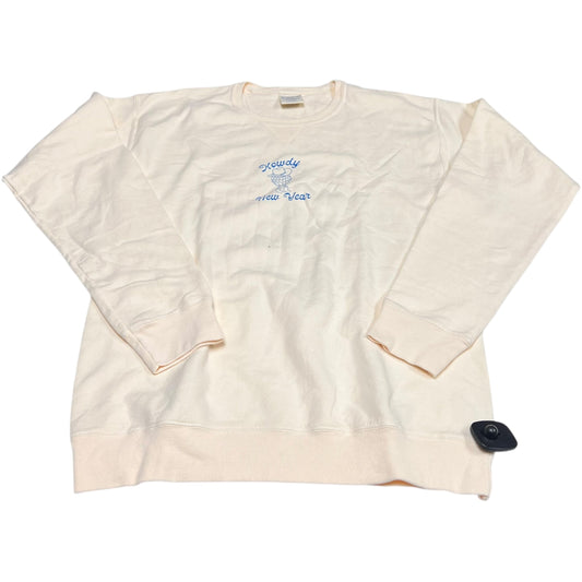 Sweatshirt Crewneck By Clothes Mentor In Cream, Size: S