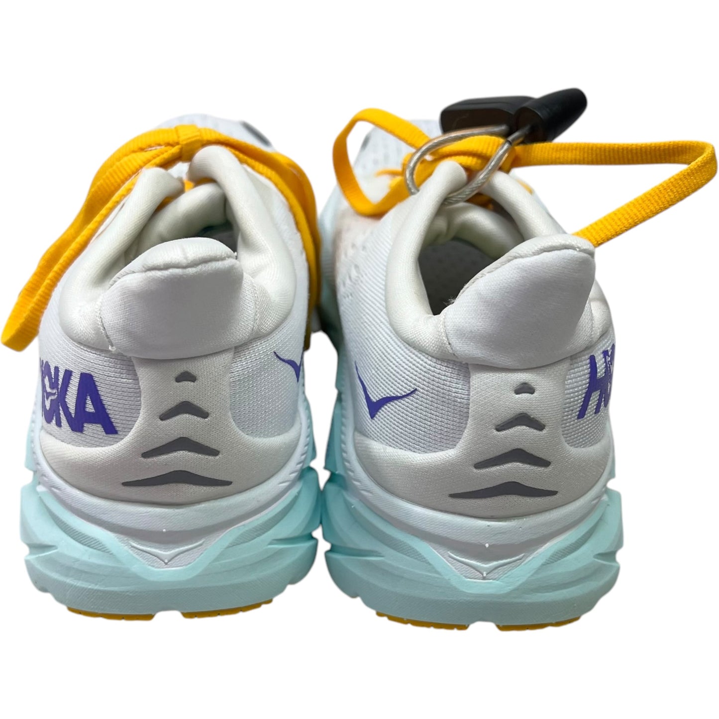 Shoes Athletic By Hoka In White & Yellow, Size: 6